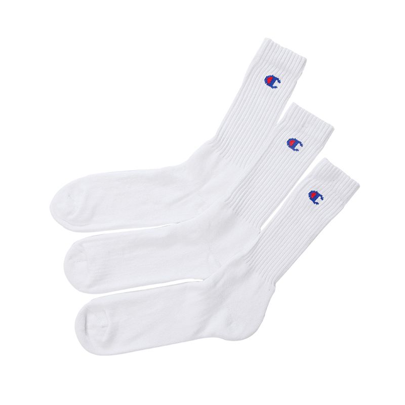CHAMPION FULL LENGTH SOCKS 3P ถุงเท้า CMSCH001-010 White - 1 Supersports Thailand