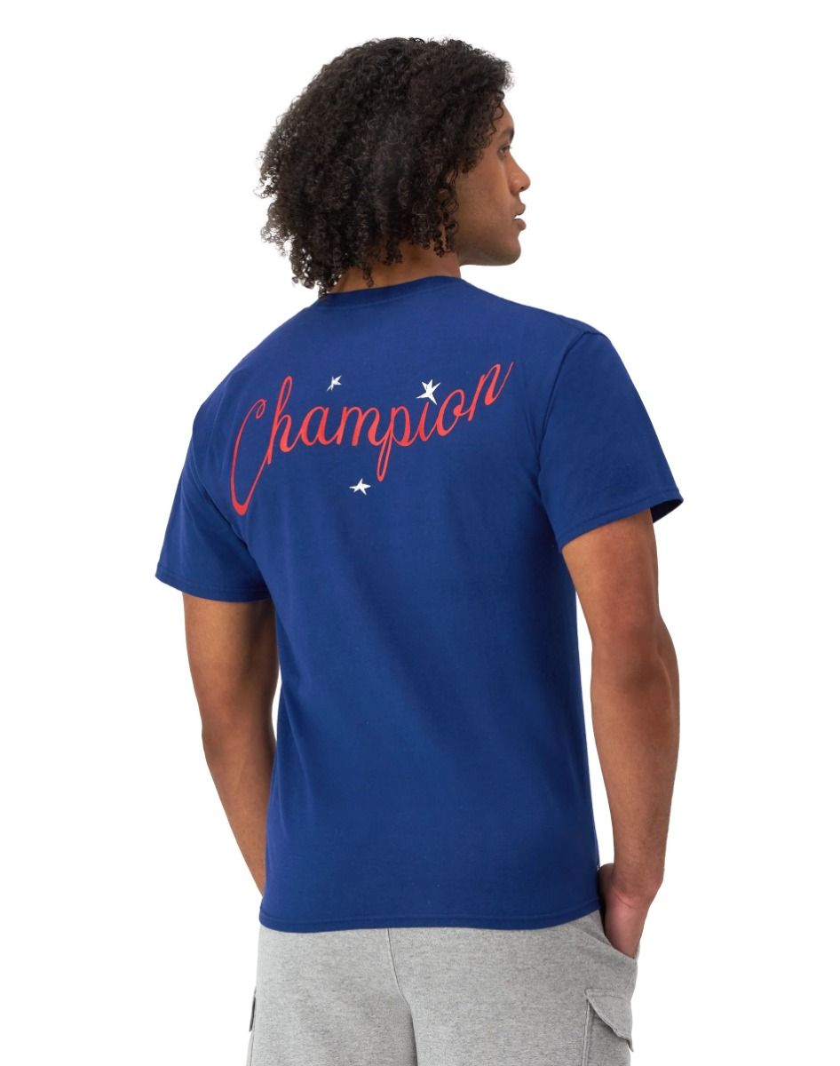 CHAMPION TEE เสื้อยืดทีเชิ๊ต ผู้ชาย GT23H 586Q1B-XR9 Blue - 1 Supersports Thailand
