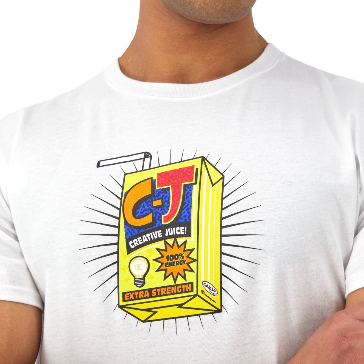 CHAMPION TEE เสื้อยืดทีเชิ๊ต ผู้ชาย GT23H 586QLB-045 White - 1 Supersports Thailand