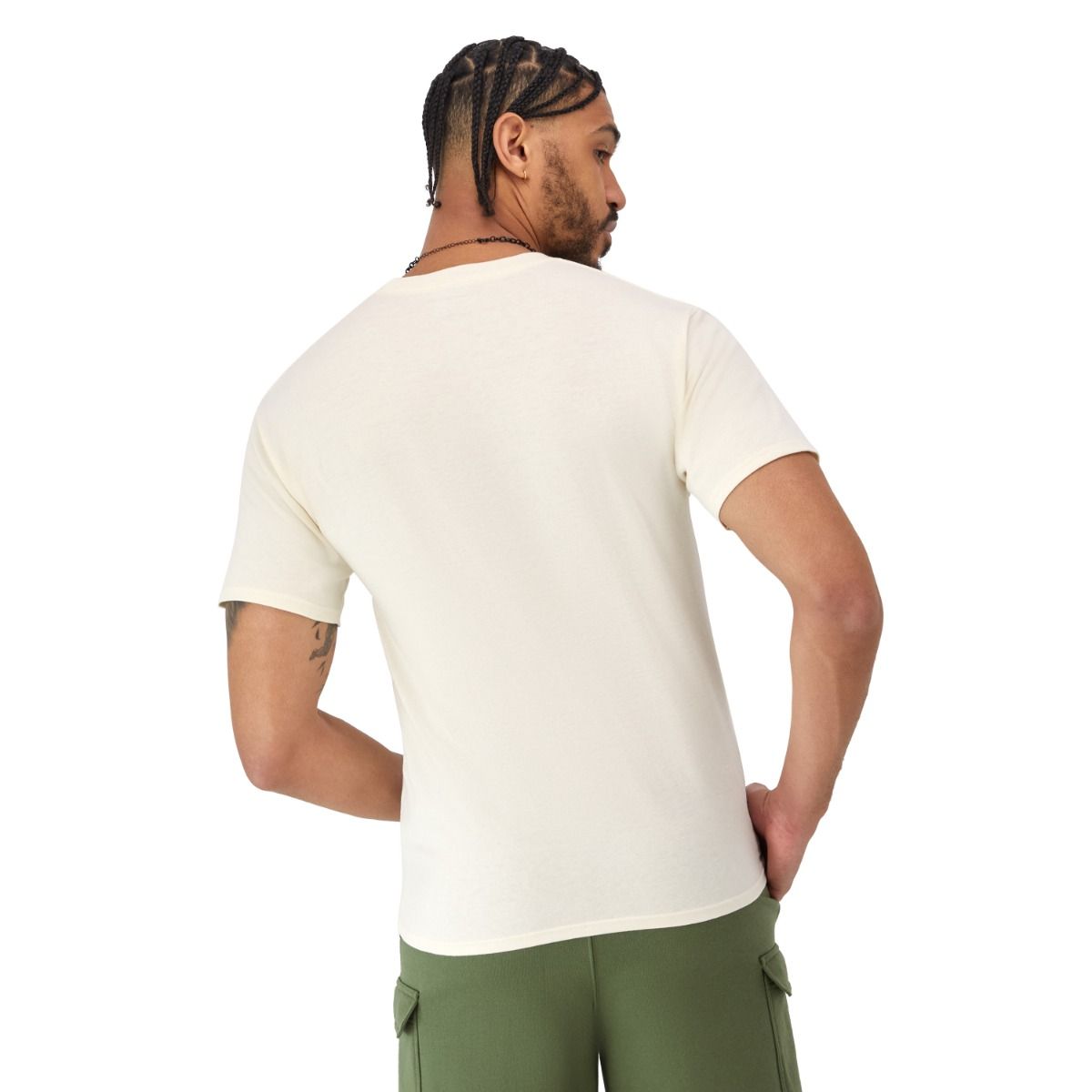 CHAMPION TEE เสื้อยืดทีเชิ๊ต ผู้ชาย GT23H 586QYB-NTC Cream - 1 Supersports Thailand