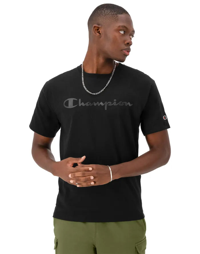 CHAMPION CLASSIC GRAPHIC TEE เสื้อยืดทีเชิ๊ต ผู้ชาย GT23H 586YAB-003 Black - 1 Supersports Thailand