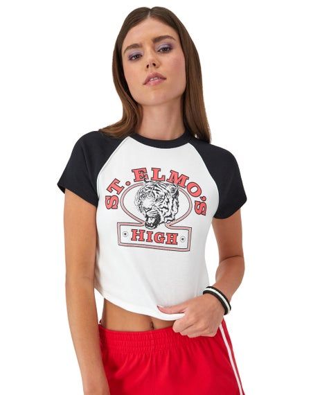 CHAMPION RIB RALLY RINGER TEE เสื้อยืดทีเชิ๊ต ผู้หญิง W3658 5869LB-074 White - 1 Supersports Thailand