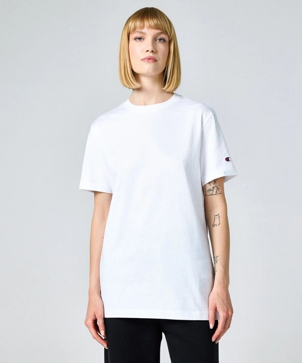 CHAMPION CREWNECK T-SHIRT เสื้อยืดทีเชิ๊ต ผู้หญิง 117207-WW001 White - 1 Supersports Thailand