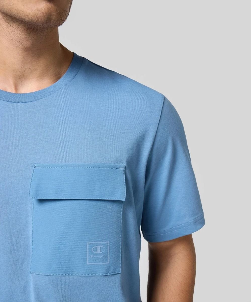 CHAMPION CREWNECK T-SHIRT เสื้อยืดทีเชิ๊ต ผู้ชาย 220407-BS099 Blue - 1 Supersports Thailand