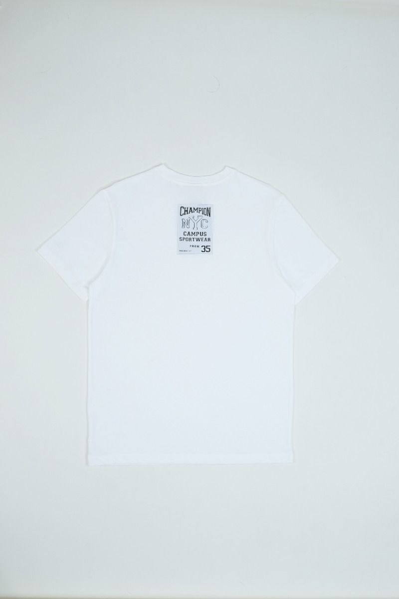 CHAMPION CREWNECK T-SHIRT เสื้อยืดทีเชิ๊ต ผู้หญิง 117207-WW001 White - 1 Supersports Thailand