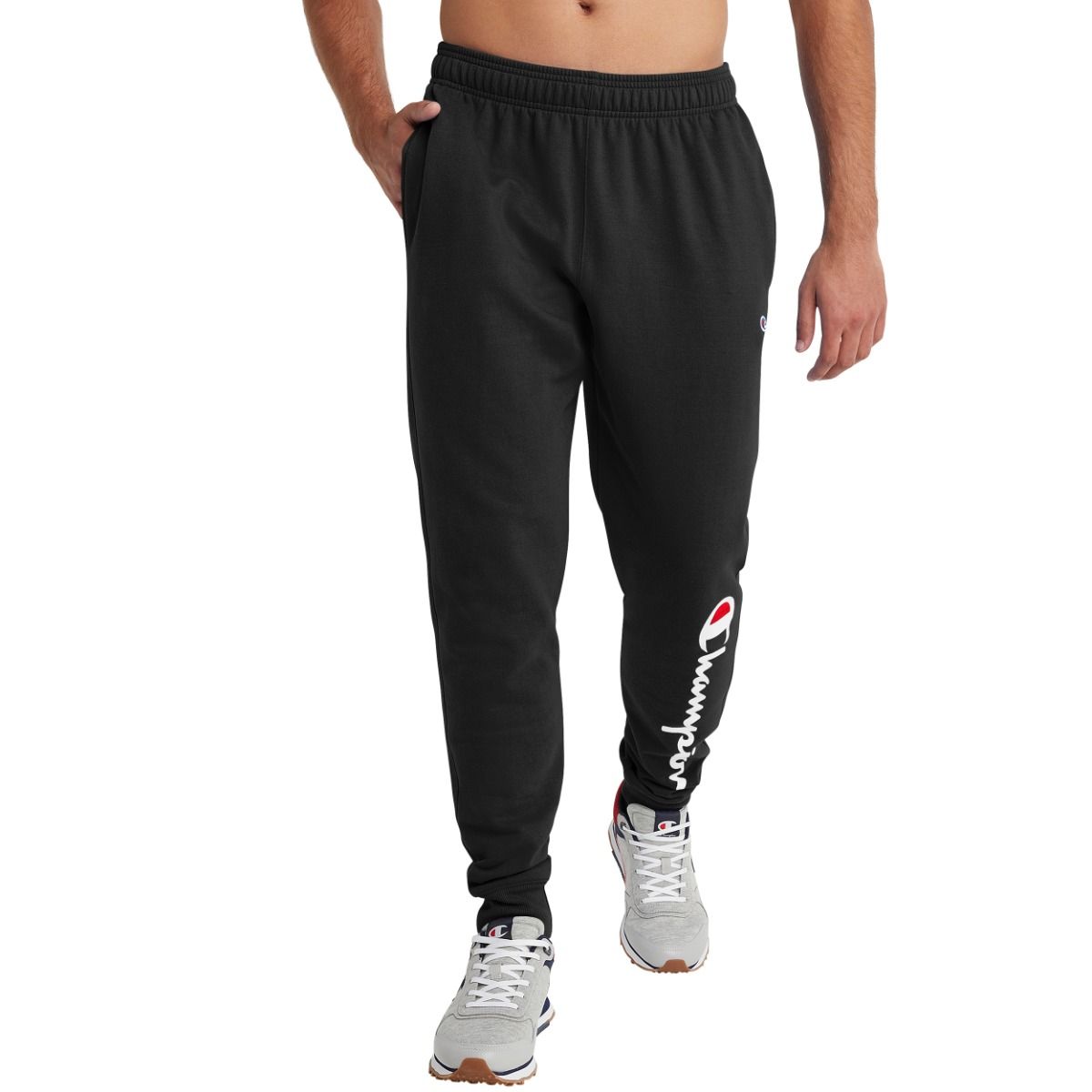CHAMPION POWERBLEND GRAPHIC JOGGER กางเกงขายาว ผู้ชาย GF22H 586296-BKC Black - 1