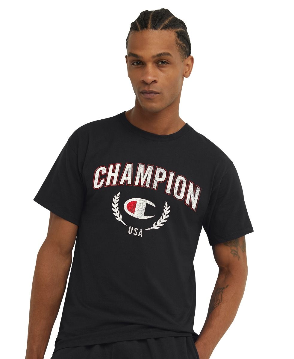 CHAMPION CLASSIC GRAPHIC TEE เสื้อยืดทีเชิ๊ต ผู้ชาย GT23H 5864LA-003 Black - 1