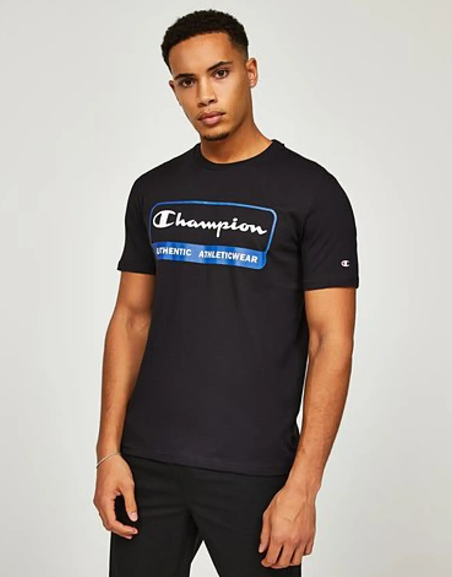 CHAMPION CREWNECK T-SHIRT เสื้อยืดทีเชิ๊ต ผู้ชาย 219165-KK001 Black - 1