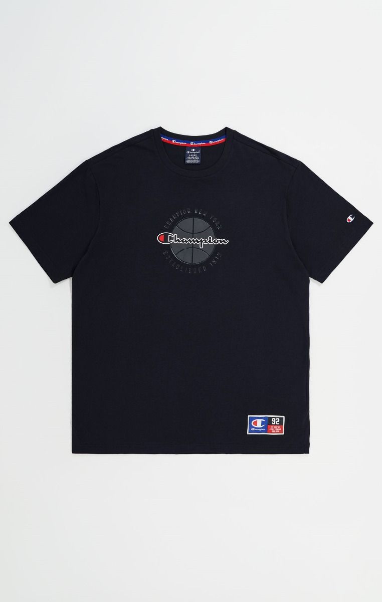 CHAMPION CREWNECK T-SHIRT เสื้อยืดทีเชิ๊ต ผู้ชาย 219794-KK001 Black - 1 Supersports Thailand