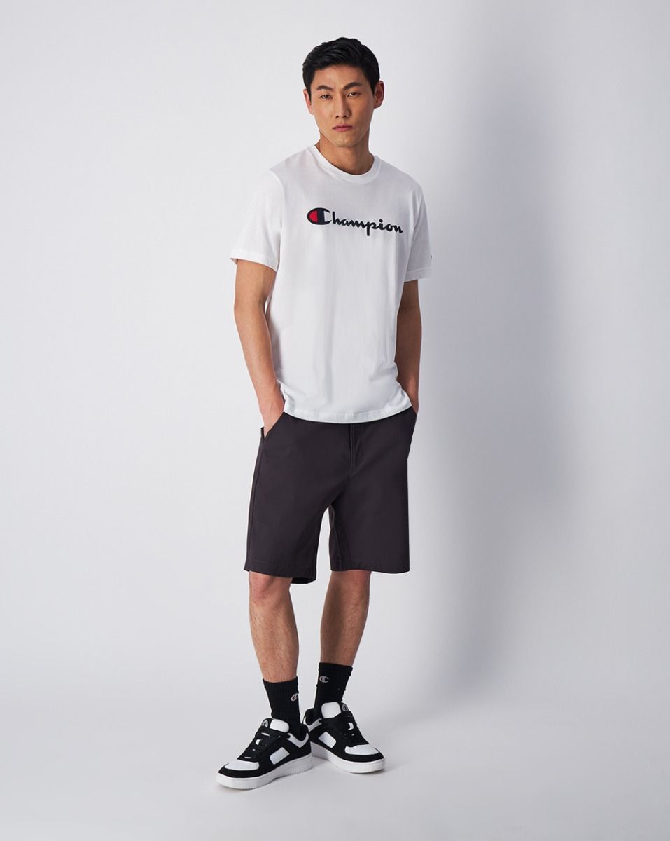 CHAMPION CREWNECK T-SHIRT เสื้อยืดทีเชิ๊ต ผู้ชาย 219831-WW001 White - 1