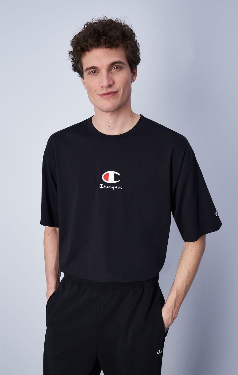 CHAMPION CREWNECK T-SHIRT เสื้อยืดทีเชิ๊ต ผู้ชาย 219847-KK001 Black - 1