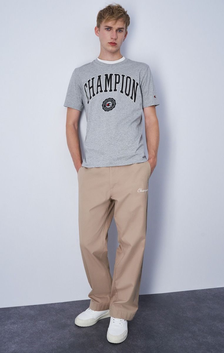 CHAMPION CREWNECK T-SHIRT เสื้อยืดทีเชิ๊ต ผู้ชาย 219852-EM031 Grey - 1