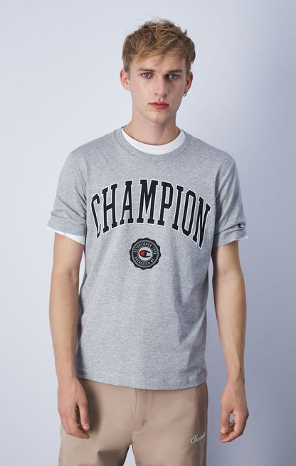 CHAMPION CREWNECK T-SHIRT เสื้อยืดทีเชิ๊ต ผู้ชาย 219852-EM031 Grey - 1