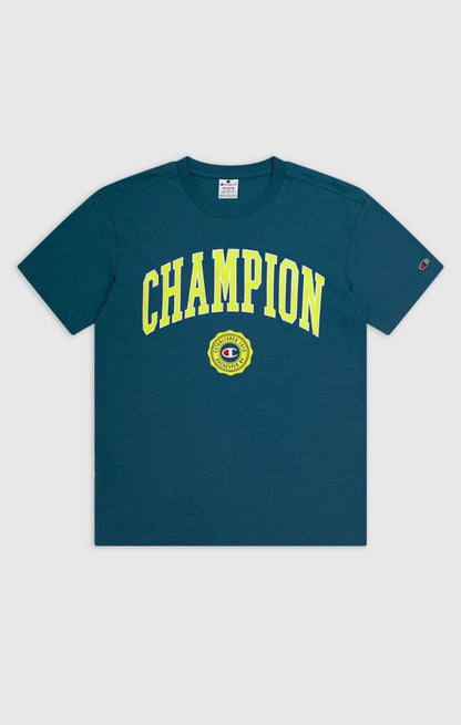 CHAMPION CREWNECK T-SHIRT เสื้อยืดทีเชิ๊ต ผู้ชาย 219852-GS549 Blue - 1