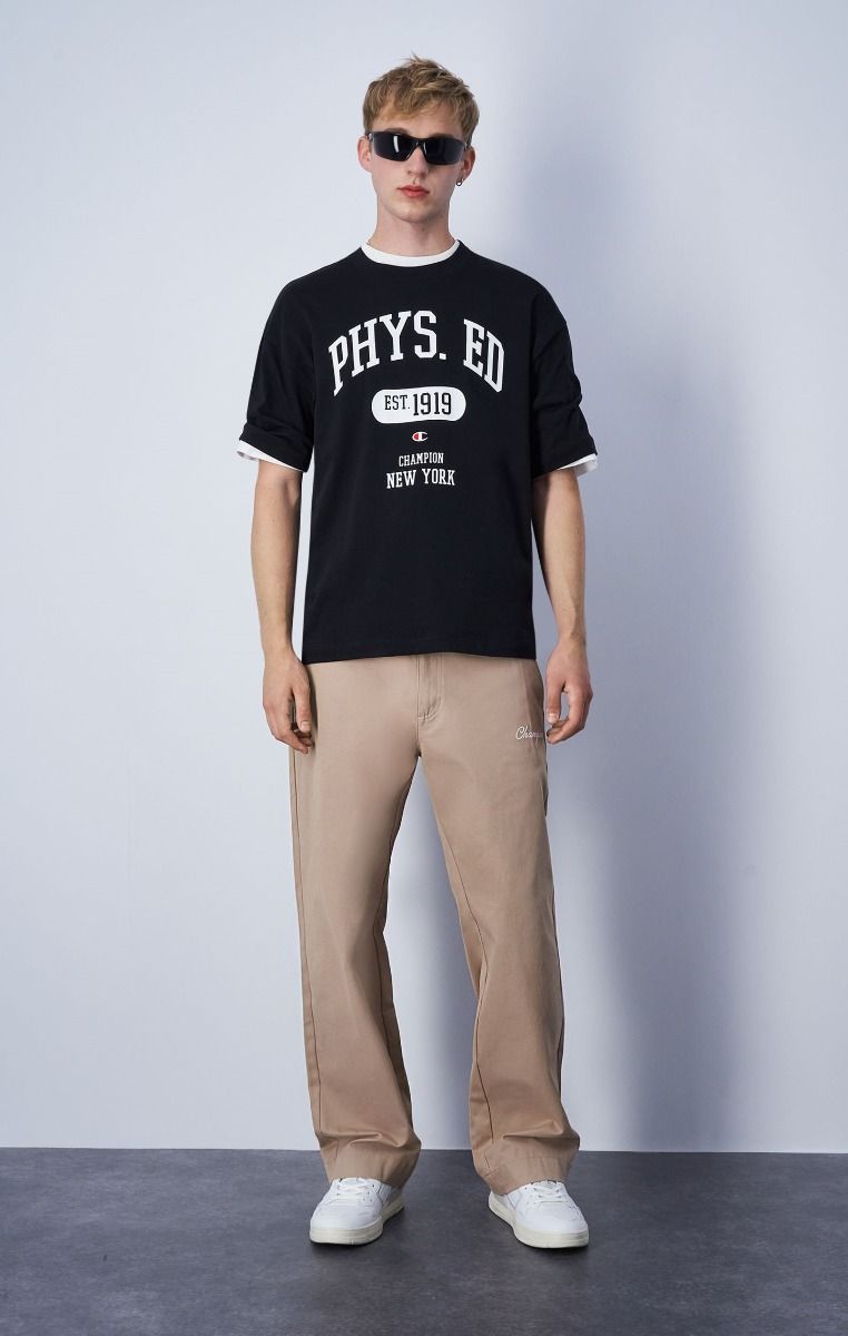 CHAMPION CREWNECK T-SHIRT เสื้อยืดทีเชิ๊ต ผู้ชาย 219856-KK002 Black - 1