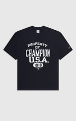 CHAMPION CREWNECK T-SHIRT เสื้อยืดทีเชิ๊ต ผู้ชาย 219856-KK003 Black - 1