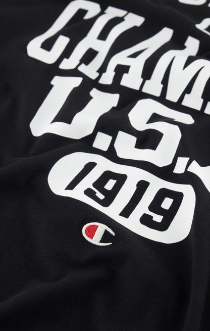 CHAMPION CREWNECK T-SHIRT เสื้อยืดทีเชิ๊ต ผู้ชาย 219856-KK003 Black - 1