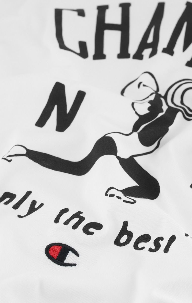 CHAMPION CREWNECK T-SHIRT เสื้อยืดทีเชิ๊ต ผู้ชาย 219856-WW001 White - 1 Supersports Thailand