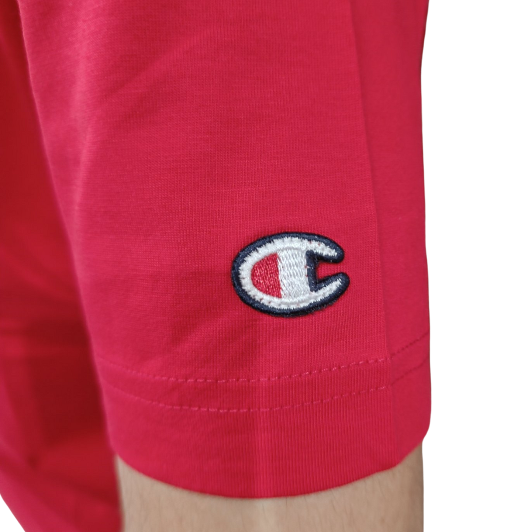 CHAMPION CREWNECK T-SHIRT เสื้อยืดทีเชิ๊ต ผู้ชาย 219870-RS019 Pink - 1