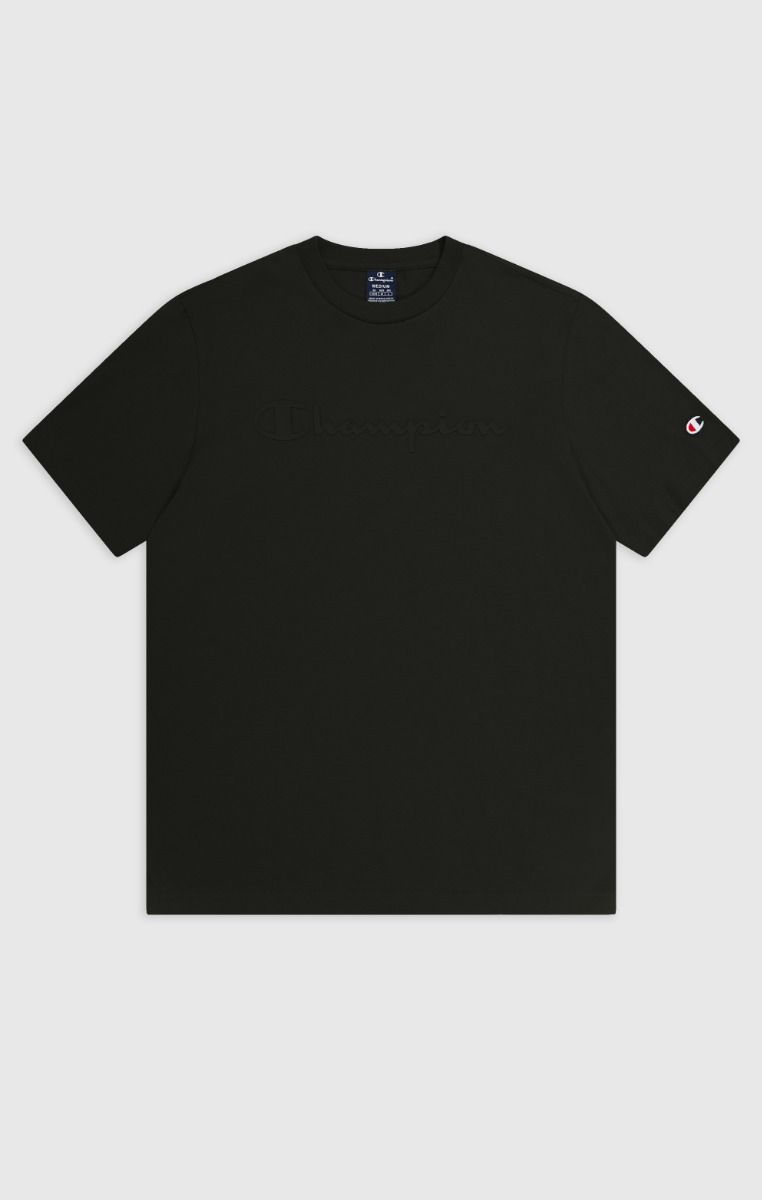 CHAMPION CREWNECK T-SHIRT เสื้อยืดทีเชิ๊ต ผู้ชาย 219870-KK001 Black - 1 Supersports Thailand