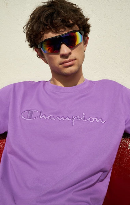 CHAMPION CREWNECK T-SHIRT เสื้อยืดทีเชิ๊ต ผู้ชาย 219870-VS016 Purple - 1