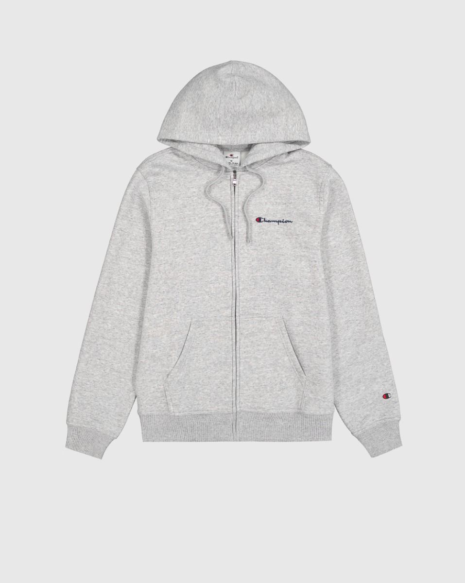 CHAMPION HOODED FULL ZIP SWEATSHIRT เสื้อแจ็คเก็ต ผู้ชาย 220260-EM021 Grey - 1 Supersports Thailand