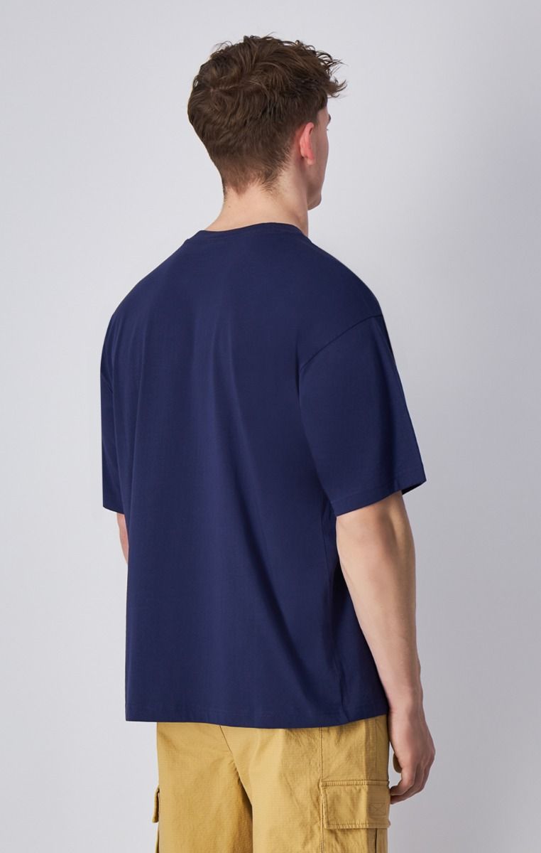 CHAMPION CREWNECK T-SHIRT เสื้อยืดทีเชิ๊ต ผู้ชาย 220279-BS561 Blue - 1 Supersports Thailand