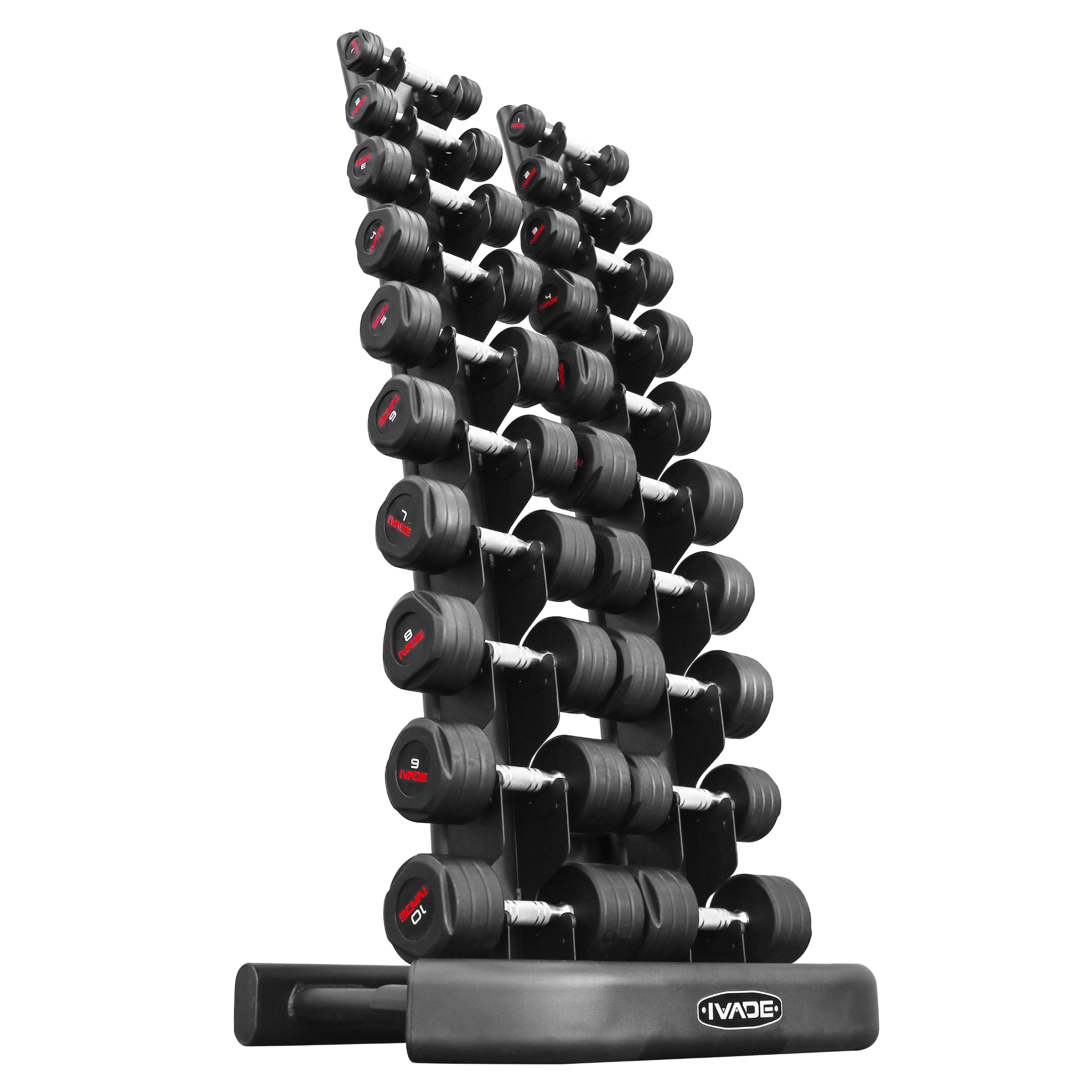 ชุดดัมเบล Studio 1-10KG 10 คู่ รวม 110KG พร้อมชั้นวาง Commercial Grade - 1