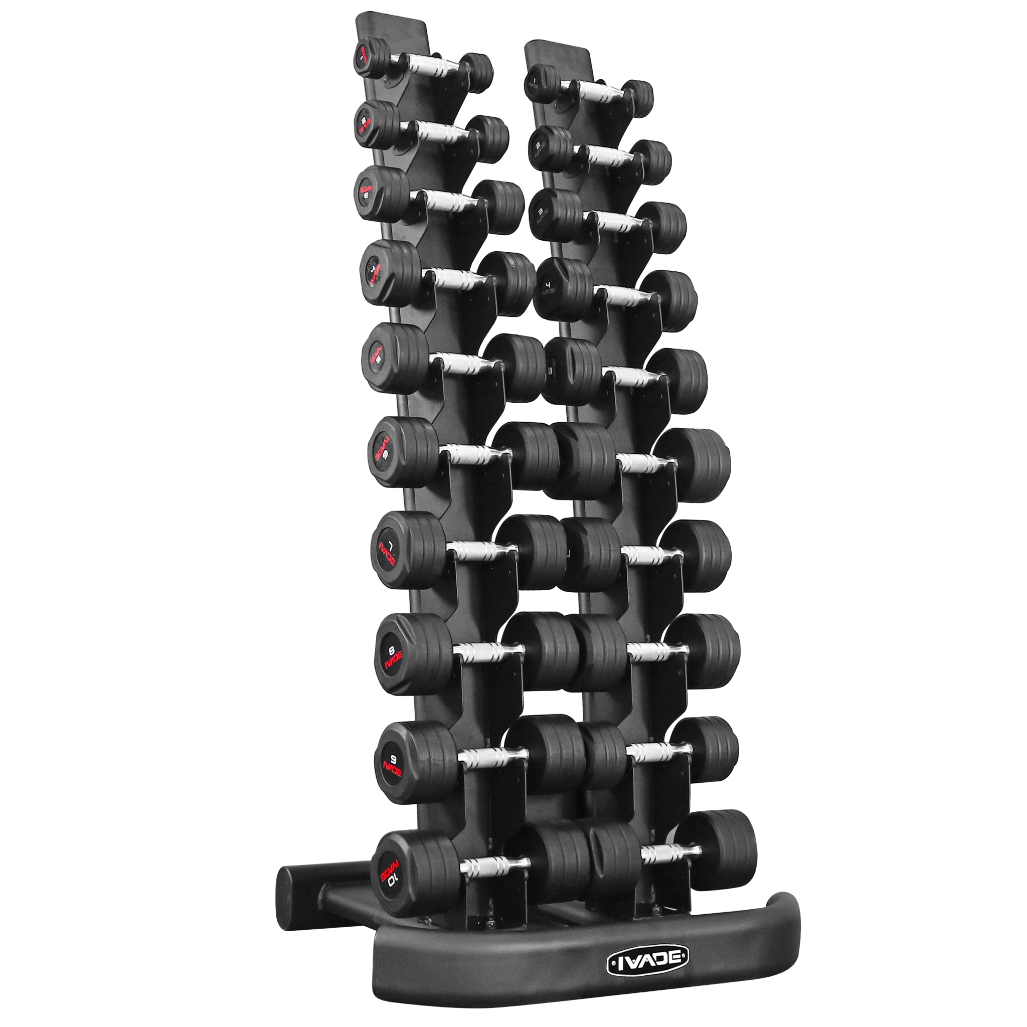 ชุดดัมเบล Studio 1-10KG 10 คู่ รวม 110KG พร้อมชั้นวาง Commercial Grade - 2