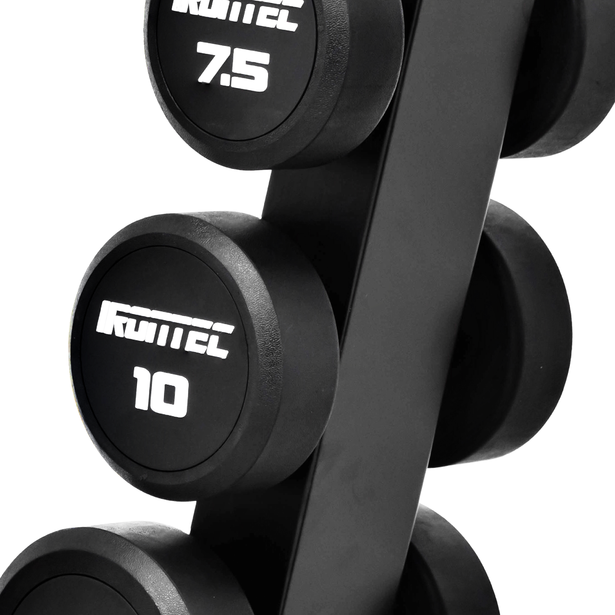 ดัมเบล กลม หุ้มยาง IRONTEC 6 คู่ (2.5-15KG) พร้อมขาตั้ง - 2