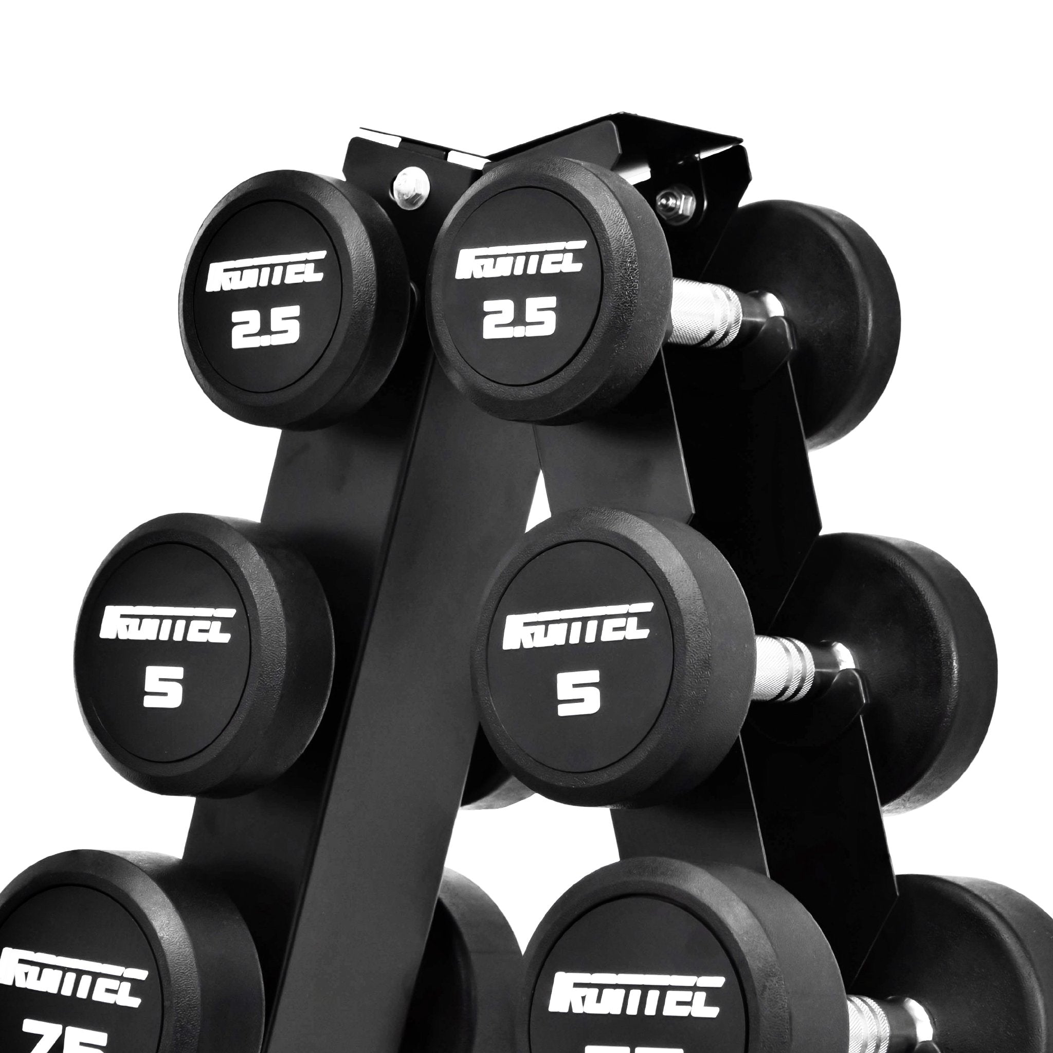 ดัมเบล กลม หุ้มยาง IRONTEC 8 คู่ (2.5-20KG) พร้อมขาตั้ง - 2