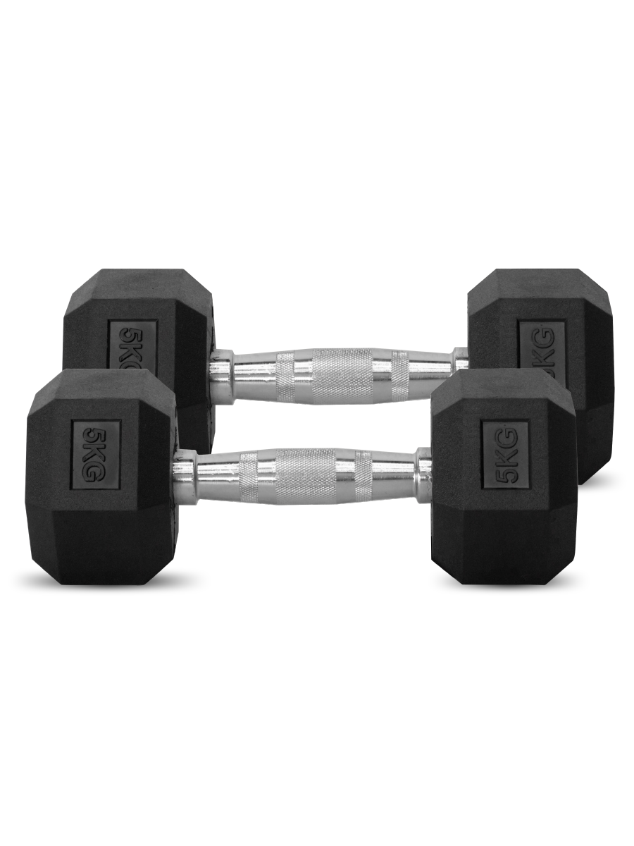 ดัมเบล หกเหลี่ยม HEX หุ้มยาง ขนาด 2.5-40KG - 2