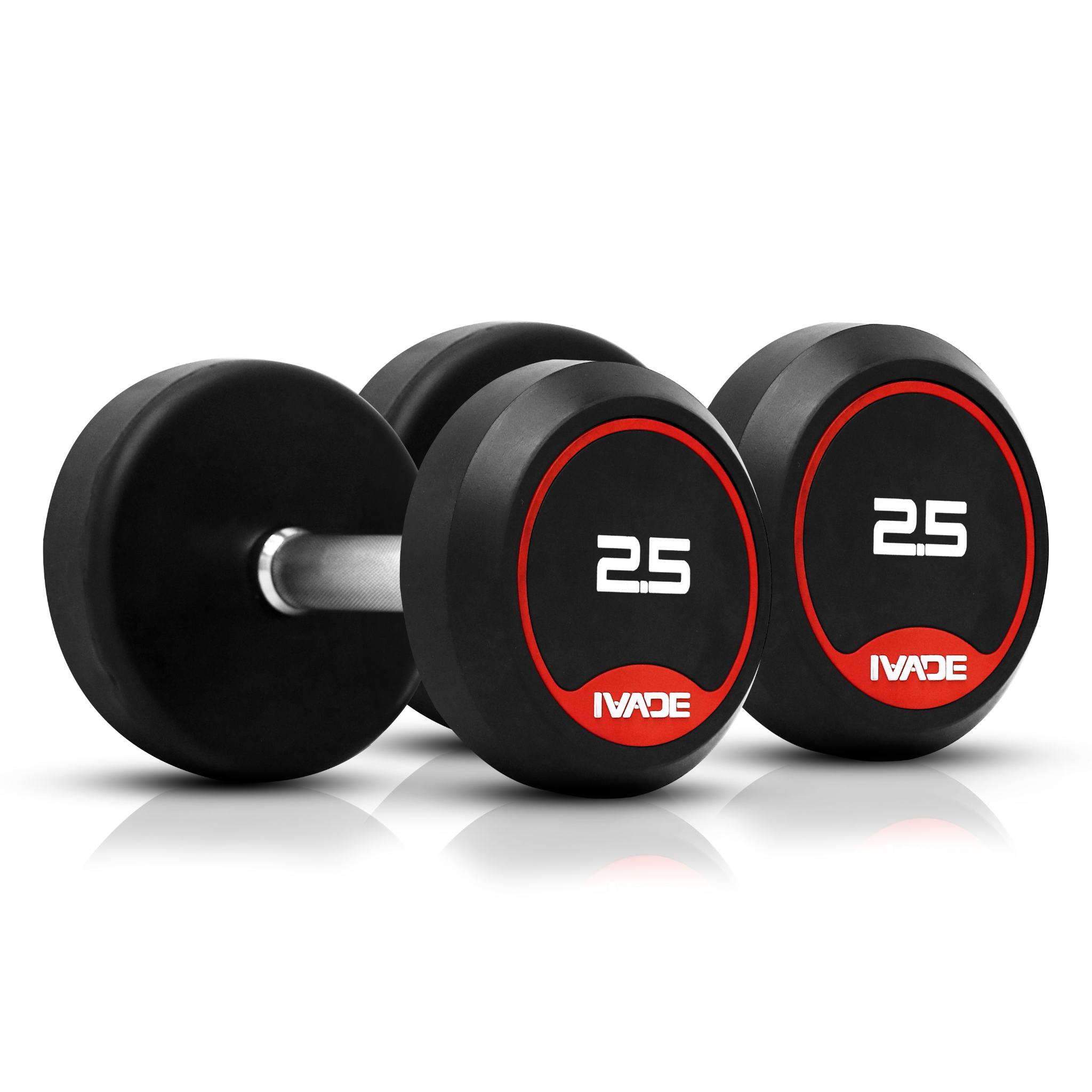 ดัมเบลกลม หุ้มยาง IVADE ขนาด 2.5-25KG x 2 ชิ้น - 1