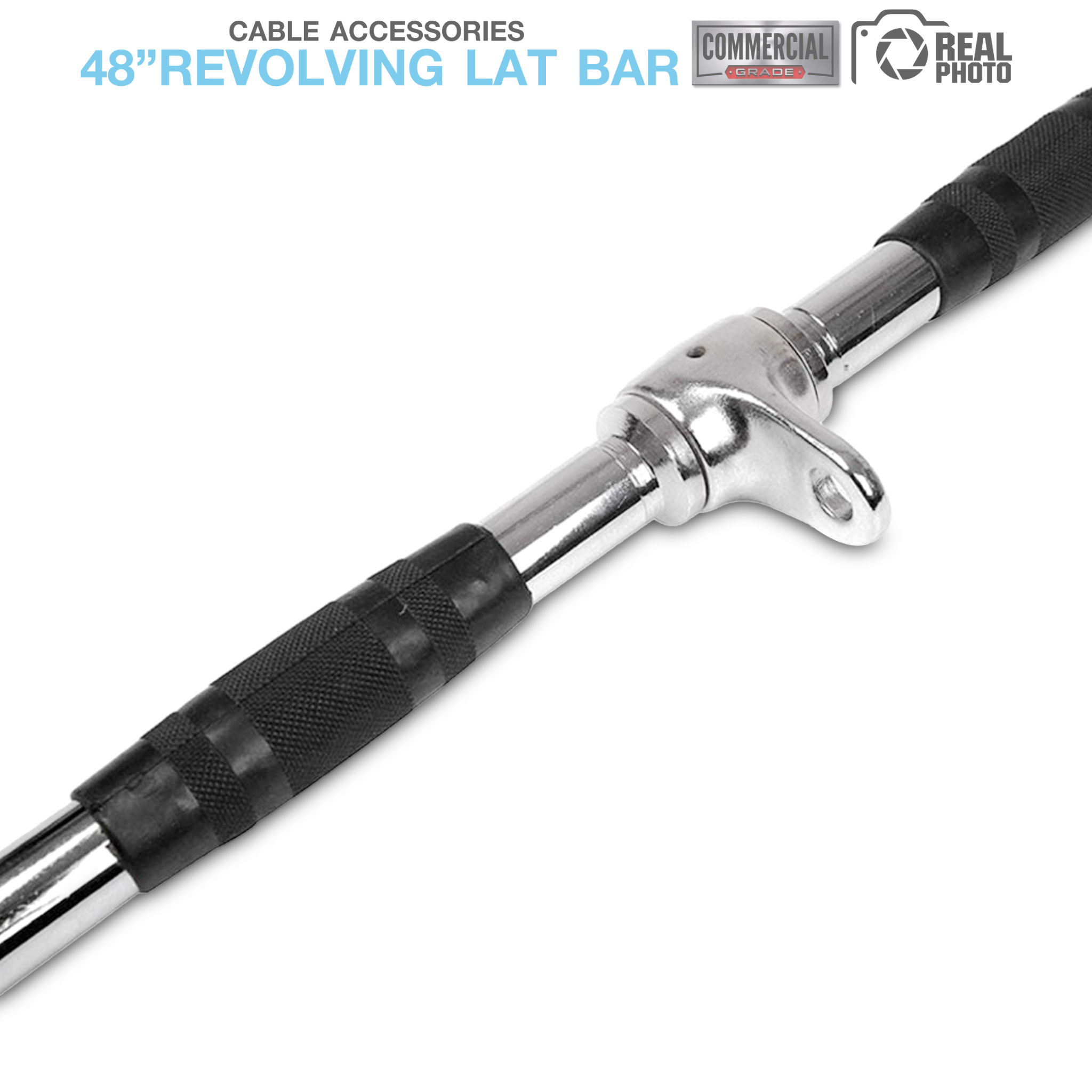 บาร์ดึงหลัง Revolving Lat Bar ขนาดความยาว 48 นิ้ว  (สีดำ) - 7