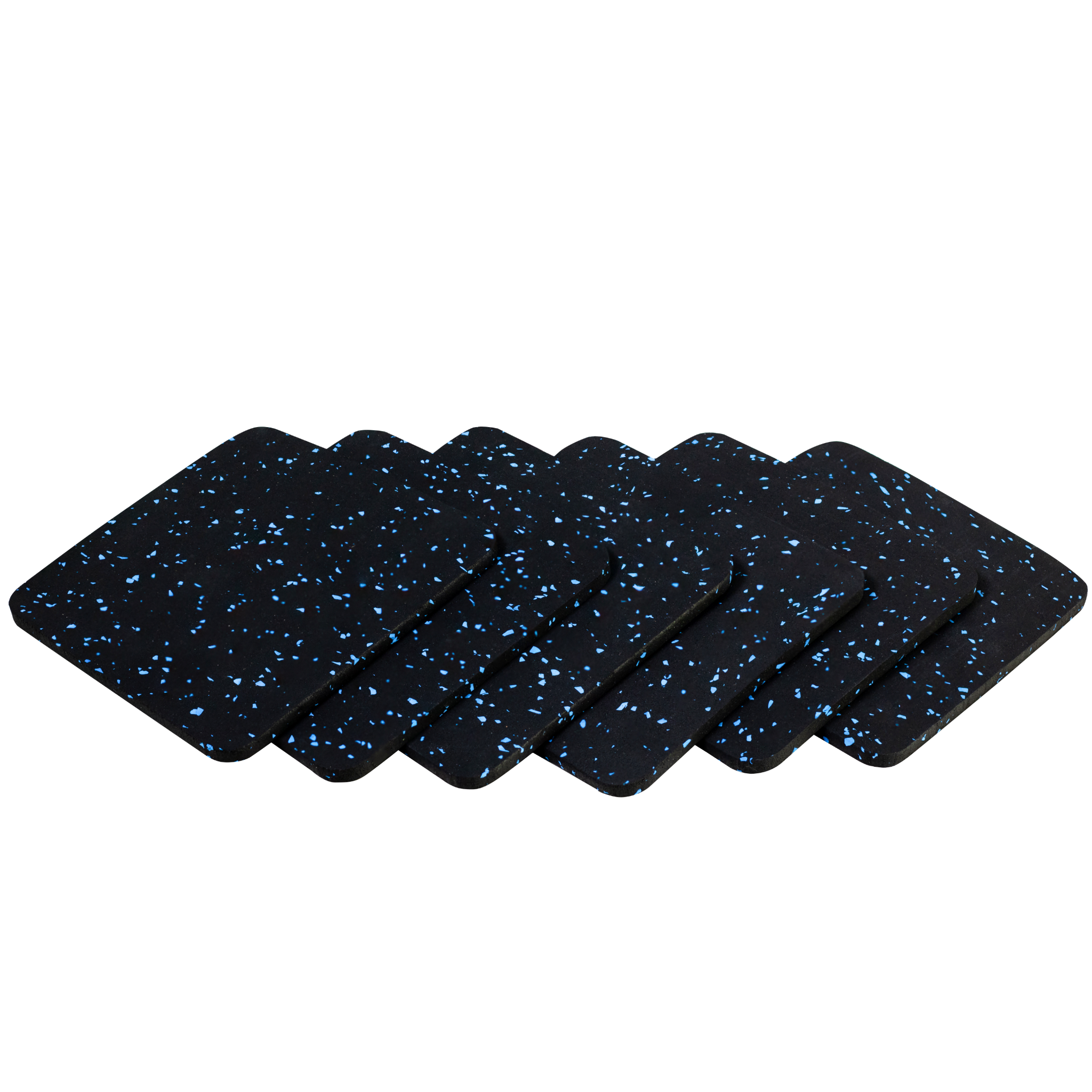 แผ่นยางรองเครื่องออกกำลังกาย ขนาด 12x12cm หนา 6mm 1 ชุด 6 แผ่น (สีดำ) - 4