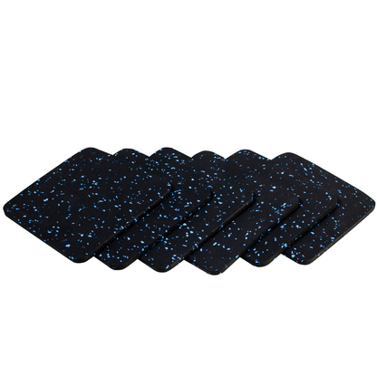 แผ่นยางรองเครื่องออกกำลังกาย ขนาด 12x12cm หนา 6mm 1 ชุด 6 แผ่น (สีดำ) - 4
