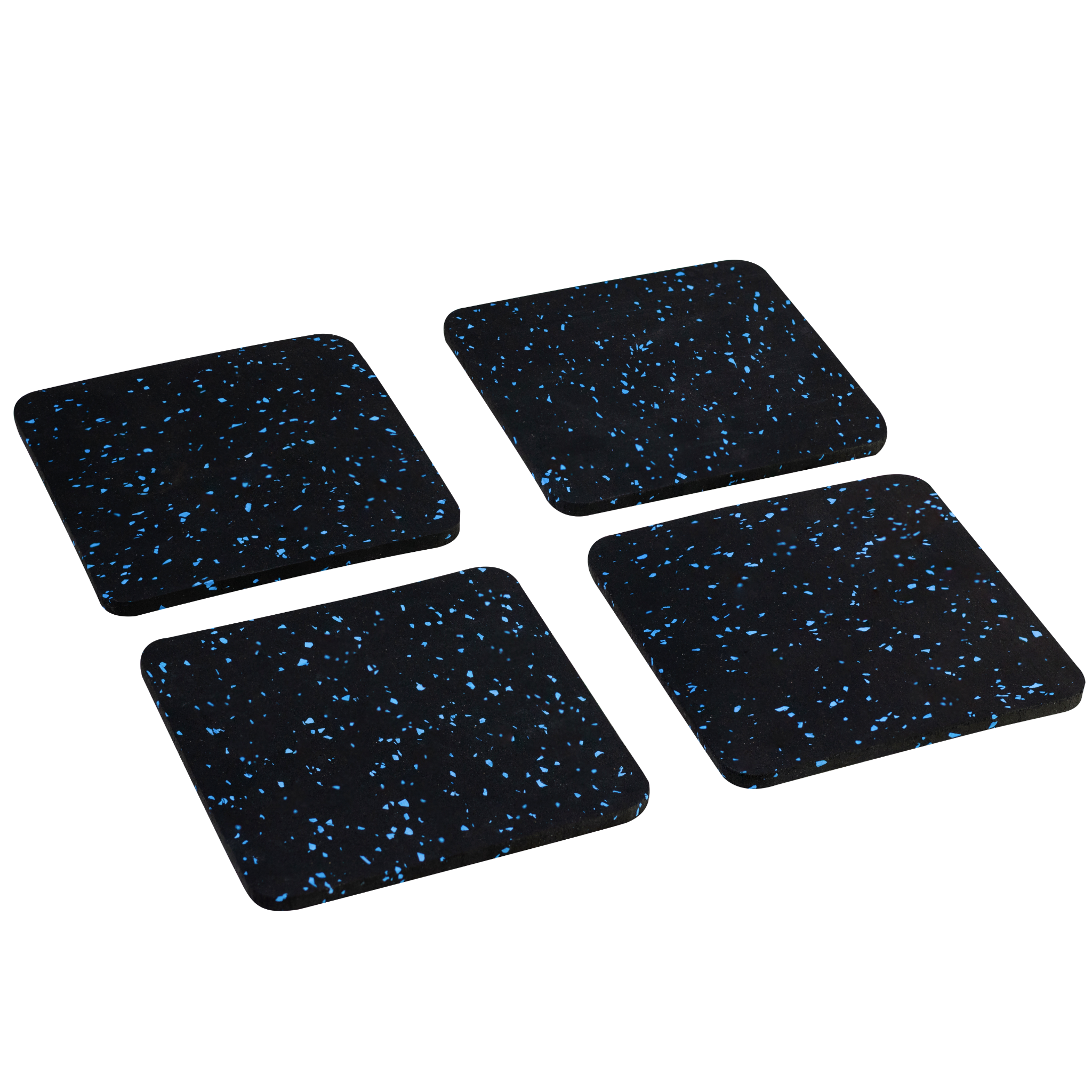 แผ่นยางรองเครื่องออกกำลังกาย ขนาด 12x12cm หนา 6mm 1 ชุด 6 แผ่น (สีดำ) - 5