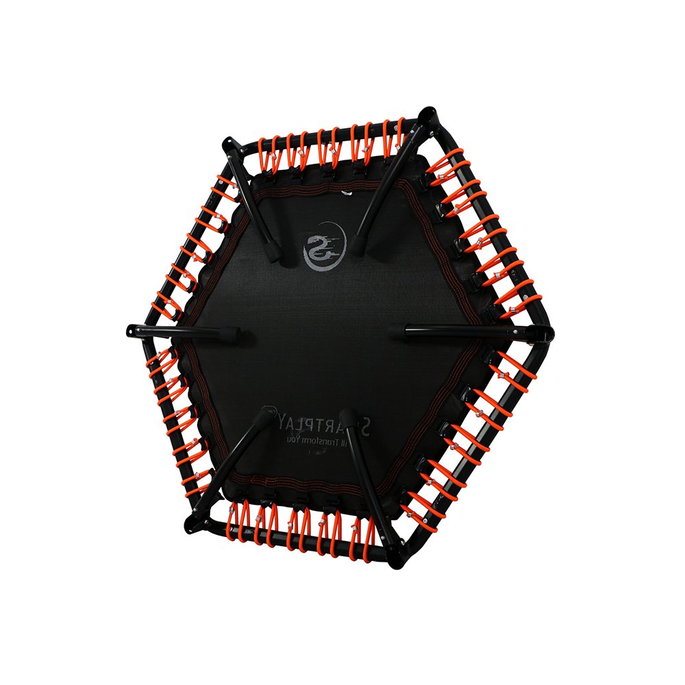 Smartplayonly แทรมโพลีนที่กระโดด รุ่นซุปเปอร์บันจี้ยางยืด ทรงหกเหลี่ยม ขนาด 44 นิ้ว สีส้ม - 3