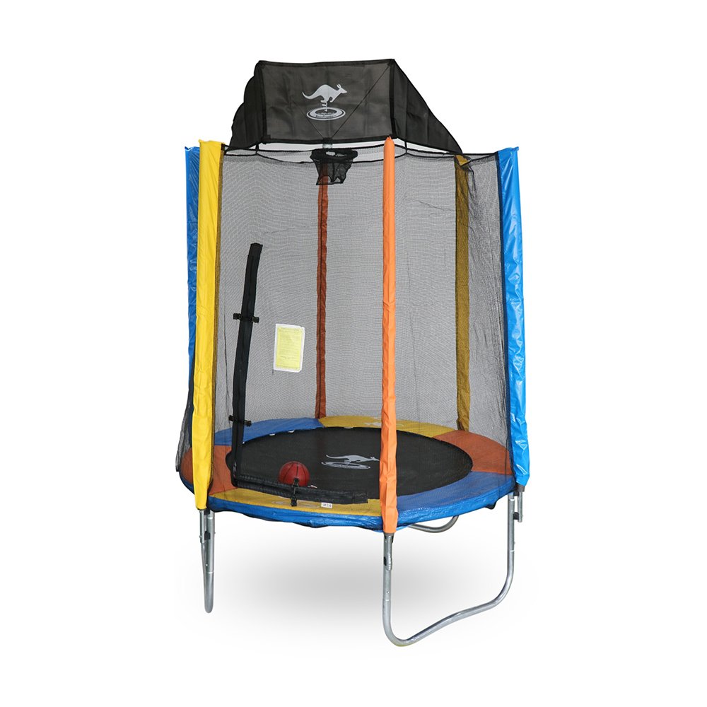 Sanook Trampoline แทรมโพลีนที่กระโดด รุ่นสแตนดาด ขนาด 8 ฟุต แถมฟรีแป้นบาส หลากสี - 1