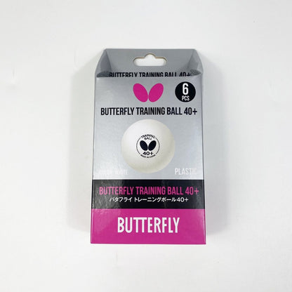 Butterfly ลูกปิงปอง ลูกเทเบิลเทนนิสพลาสติก Training Ball40+ บรรจุ 6 ลูก สีขาว - 1