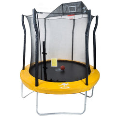 Sanook Trampoline แทรมโพลีนที่กระโดด รุ่นพรีเมียม ขนาด 8 ฟุต แถมฟรีแป้นบาส สีเหลือง - 1