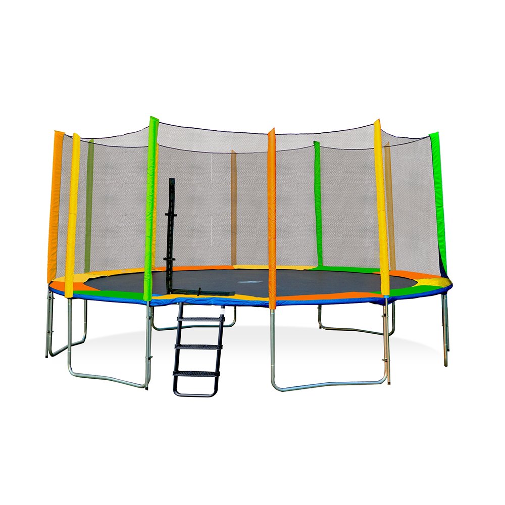 Sanook Trampoline แทรมโพลีนสปริงบอร์ด ยี่ห้อจิงโจ้ ขนาด 16 ฟุตสปริงยาว 7 นิ้ว 12 เสา หลากสี - 1