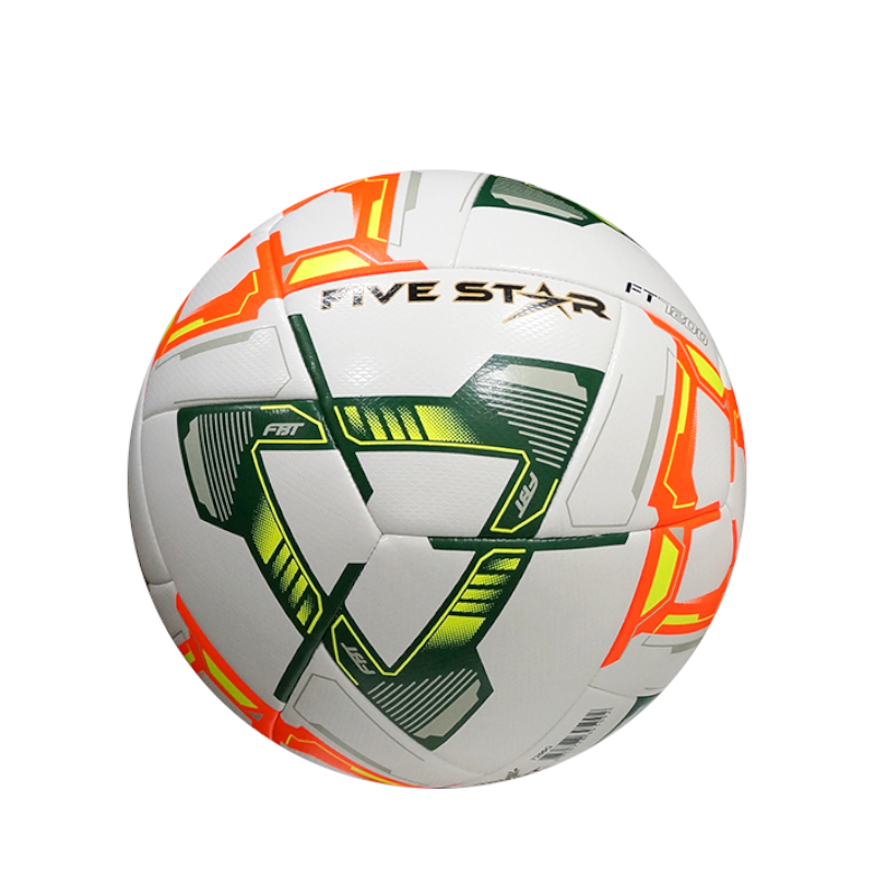 FBT FIVE STAR ลูกฟุตบอลหนังเย็บ หนังนุ่ม เบอร์ 5 31692 - เขียว-ส้ม - Supersports Thailand Supersports Thailand