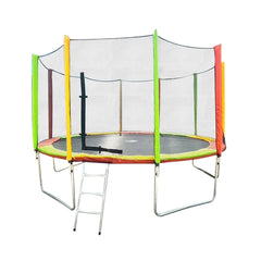 Sanook Trampoline แทรมโพลีนสปริงบอร์ดจิงโจ้ ขนาด 14 ฟุต(420 ซม.)โครงเหล็กหนา 2.30 มม.แถมฟรีสปริง 10 ตัว สีรุ้ง