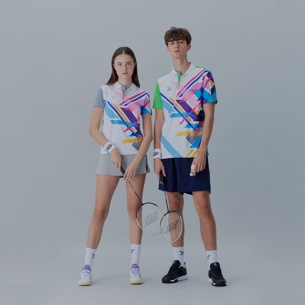 FBT เสื้อโปโล พิมพ์ลาย เทา-ขาว (UNISEX) A2C422 - Supersports Thailand Supersports Thailand