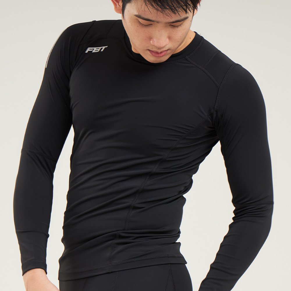 FBT เสื้อรัดกล้ามเนื้อ แขนยาว Black C9K522