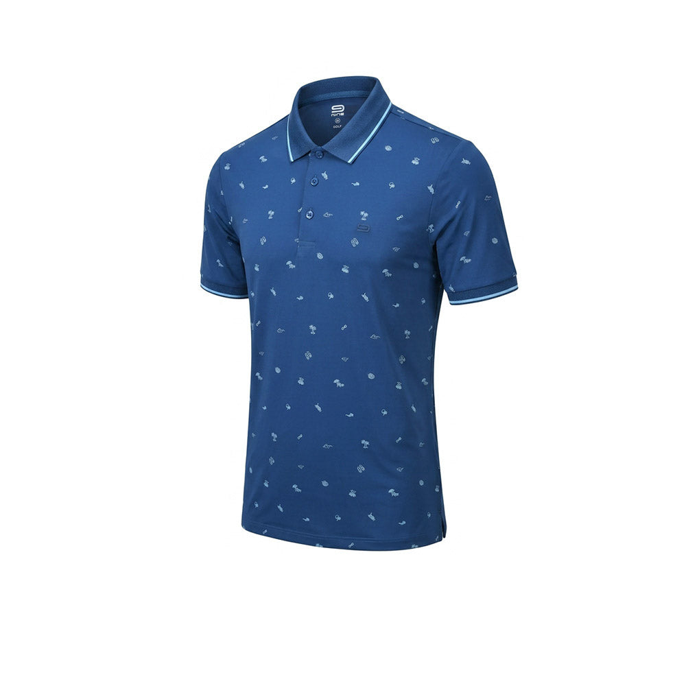 9NINE Navy เสื้อโปโลกอล์ฟผู้ชาย