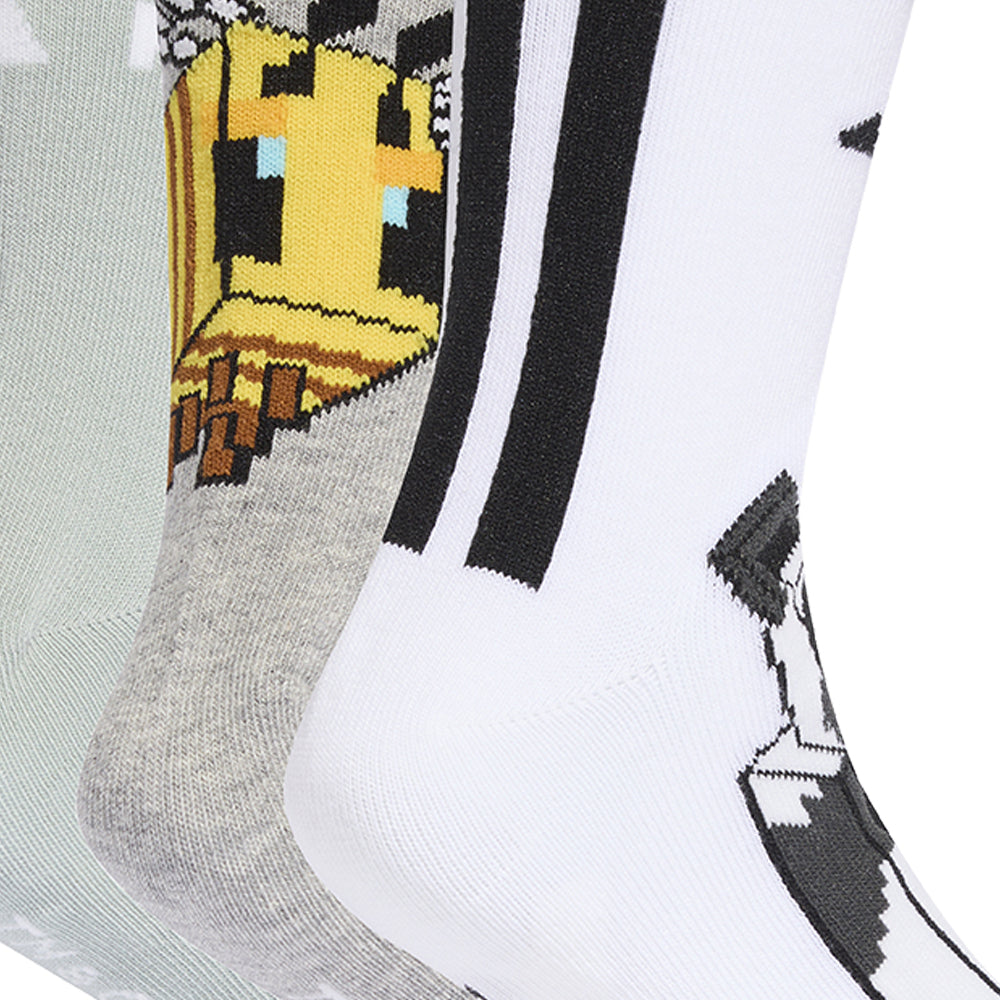ADIDAS Minecraft Kids Socks (3 Pairs) - Supersports Thailand