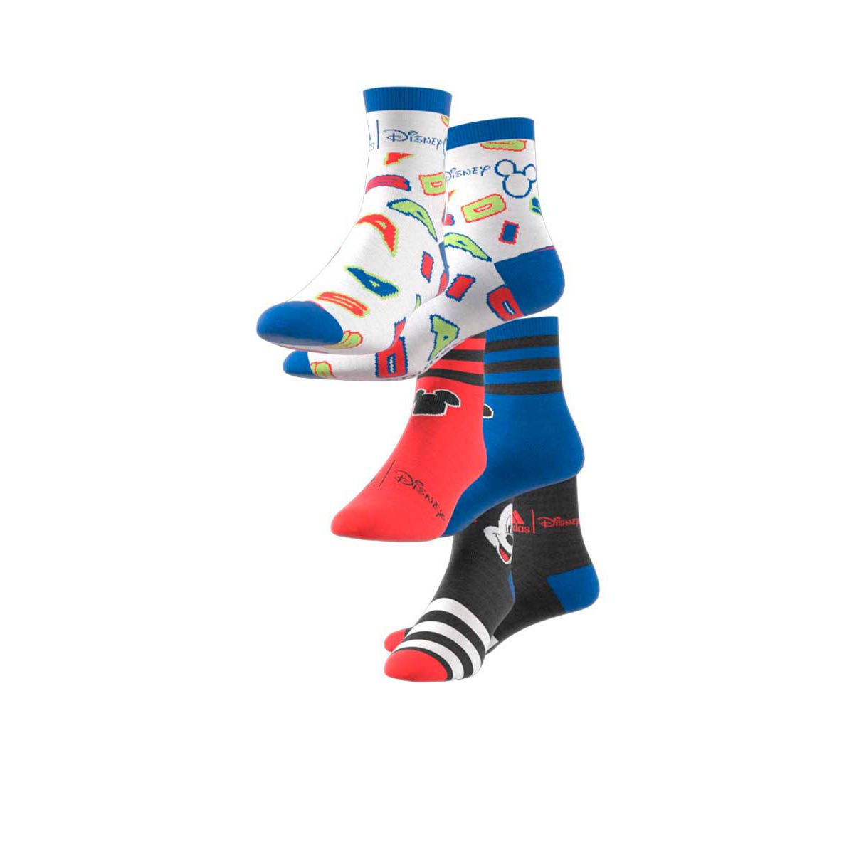 ADIDAS Mickey Mouse Crew ถุงเท้าลำลองเด็ก(แพ็ค 3 คู่)