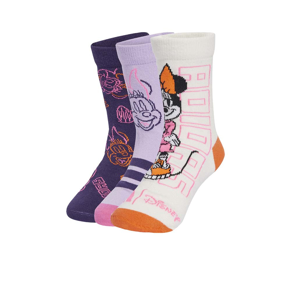 ADIDAS Disney Minnie Mouse ถุงเท้าเด็กผู้หญิง (แพ็ค 3 คู่)